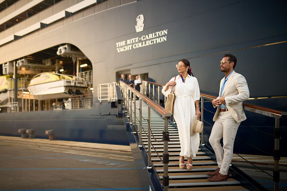 embarking on ritz carlton yacht